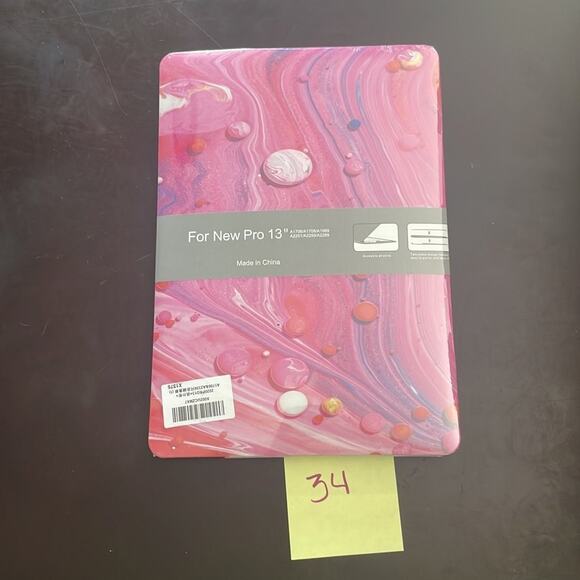 MacBook New Pro 13” 2016-2020 pink water drop design hardshell case - Picture 3 of 3